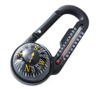 Qsvbeeqj Mousqueton multifonctionnel avec thermomètres intégrés pour l'extérieur, boussole, camping, randonnée, alpinisme, boucles d'alpinisme, boucle portable de randonnée