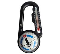 Qsvbeeqj Mousqueton multifonctionnel avec thermomètres intégrés pour l'extérieur, boussole, camping, randonnée, alpinisme, boucles d'alpinisme, boucle portable de randonnée
