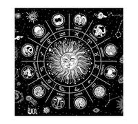 Qsvbeeqj Mystérieux Symbole Astrologie Nappe Tissu d'autel Carré Table de Cartes Divine Tissu Sorcellerie