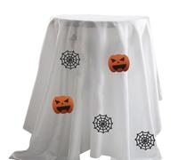 Qsvbeeqj Nappe de fête d'Halloween avec visage citrouilles chauves-souris couverture de nappe pour tables à manger
