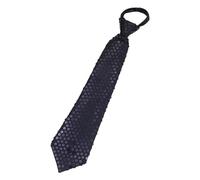 Qsvbeeqj Paillette brillante Cravate Étape Paillette Fermeture À Glissière Réglable Cravate Pré-Attachée Cou Porter Mode Collier Accessoires Facile À Attacher Cravate, Noir , Taille Unique