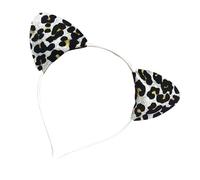 Qsvbeeqj Party Hairhoop Poudre Brillante Oreille de Chat Bandeau Imprimé Animal pour Fête d'anniversaire Femmes Festival de Musique Coiffure Cerceau de Cheveux