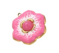Qsvbeeqj Pendentif en forme de fleur en acier inoxydable pour collier, bracelet, bijoux, fabrication par autorités artisanales, accessoires de bijoux faits à la main, taille unique, comme décrit