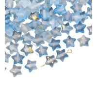 Qsvbeeqj Perle acrylique dorée scintillante en forme d'étoile pour collier, design dégradé, bijoux, charme, accessoires faits à la main, création unique à cinq points, perles étoiles, taille unique