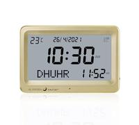 Qsvbeeqj Petite horloge Azan avec double haut-parleur et fonction snooze ABS LCD Azan - Installation facile pour les musulmans
