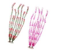 Qsvbeeqj Plante d'aquarium artificielle réaliste pour la décoration des réservoirs de poisson avec base en céramique pour aquarium Accessoires de paysage Plante d'aquarium artificielle