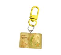 Qsvbeeqj Porte-clés avec pendentif papillon et fleur pour sac à main - Cadeau attentionné pour ami - Avec motif floral, jaune, taille unique