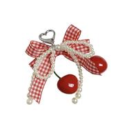 Qsvbeeqj Porte-clés élégant à la mode avec perles ornées de perles pour filles avec détails en dentelle porte-clés en tissu convivial