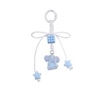 Qsvbeeqj Porte-clés en corde tressée avec pendentif éléphant, accessoire de sac à dos, accessoires de sac à main, cadeaux à suspendre, Q1927 2