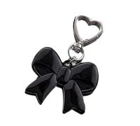 Qsvbeeqj Porte-clés en forme de nœud avec pendentif en forme de cœur - Breloque de sac à main - Voiture créative pour décoration de voiture, Noir