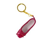 Qsvbeeqj Porte-clés inspiré des ballets avec pendentif en forme de chaussure de pointe - Porte-clés en alliage texturé pour les amateurs de danse, rouge vin, taille unique
