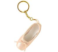 Qsvbeeqj Porte-clés inspiré des ballets avec pendentif en forme de chaussure de pointe - Porte-clés en alliage texturé pour les amateurs de danse, Champagne doré, taille unique
