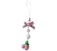 Qsvbeeqj Porte-clés mignon en perles de fraise pour filles Sweet Cool Y2K Sweet Keychain Charm Bowknot Porte-clés Bijoux Cadeau Fraise Pendentif, C, D