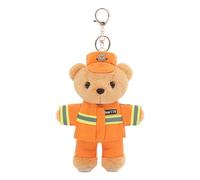 Qsvbeeqj Porte-clés ours policier, chaîne ours policière, porte-clés en peluche douce, décoration de sac pour un usage quotidien