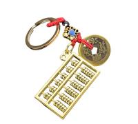 Qsvbeeqj Porte-clés pendentif en cuivre citrouille richesse avec pendentif en cuivre citrouille et abaco pour sacs à dos pendentif en laiton, Abaco à 6 vitesses, Taille Unique