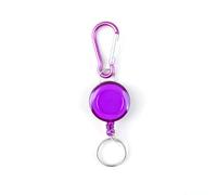 Qsvbeeqj Porte-clés rétractable - Mousqueton - Porte-badge - Avec câble en acier de 68 à 140 cm - Outil de porte-clés télescopique - Porte-badge extérieur