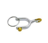 Qsvbeeqj Porte-clés unique avec motif éperon équestre en alliage, texture unique, accessoire tendance unisexe pour le quotidien et les fêtes, petit pendentif décoratif, Argenté., taille unique