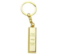 Qsvbeeqj Porte-clés unique en forme de lingot tendance avec pendentif en alliage texturé - Convient pour les filles et les femmes - Cadeau créatif doré