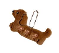 Qsvbeeqj Porte-clés unique en peluche teckel port de chien doux pour sacs et porte-clés ornement sac charme pour femmes et hommes Pendentif chien en peluche, e