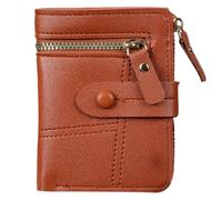 Qsvbeeqj Portefeuille de mode Portefeuille compact Femmes Portefeuille court en cuir PU BI Fontaine pliable Porte-cartes de crédit Embrayages simples Portefeuille Pochette à rabat, marron