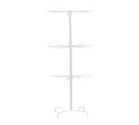 Qsvbeeqj Présentoir à bijoux à 3 étages avec fonction rotative pour écharpes, chapeaux, bijoux en alliage texturé