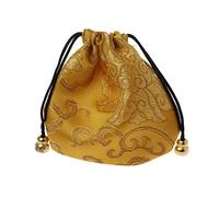 Qsvbeeqj Récipient de voyage traditionnel en soie ethnique chinoise broderie sac à bijoux organisateur porte-bijoux cordon cordon sacs cadeaux boîtes pour exposition, taille unique, comme décrit