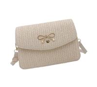Qsvbeeqj Sac à bandoulière tissé en paille naturelle pour une utilisation quotidienne Sac à bandoulière carré décontracté Sacs de voyage Sacs de plage pour femmes Sac léger, Blanc.