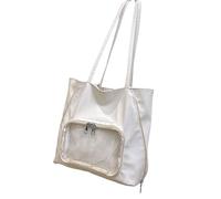 Qsvbeeqj Sac à dos de trajet Sac à bandoulière pour étudiants Grand compartiment PU Sacs de bureau Sacs sous les aisselles pour le quotidien Essential Tendance Sac de bureau, Blanc.