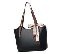 Qsvbeeqj Sac à main élégant Grande capacité Sac à bandoulière Satchel Écharpe Bureau Tendance Sac à main pour femmes et filles Sac à main en cuir PU de luxe, Noir