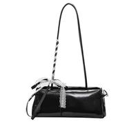 Qsvbeeqj Sac à main rétro pour femme en cuir PU avec poche zippée essentiel pour les trajets au bureau et le transport quotidien Sac tendance sous les bras, Noir , One Size