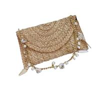 Qsvbeeqj Sac à main tissé multi-compartiments léger pour le travail ou les voyages Tissu naturel solide Mode pour femme Coton Lin, b, One Size