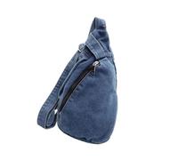 Qsvbeeqj Sac de poitrine décontracté pour homme, sac à bandoulière tendance avec sangle réglable pour diverses occasions, sac à bandoulière en jean, bleu clair, One Size