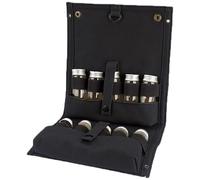 Qsvbeeqj Sac de rangement portable pour condiments de cuisine en plein air avec 10 pots en toile pour assaisonnement, support de bouteille d'assaisonnement, organiseurs de condiments