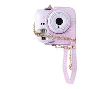 Qsvbeeqj Sac de voyage en cuir synthétique souple pour appareil photo Mini12 + bretelles, AA