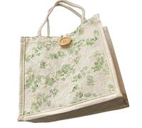 Qsvbeeqj Sac en tissu à la mode avec motif floral Sacs supérieurs Manuel de campagne pour femmes Mode Sac à main en tissu floral, vert