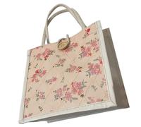 Qsvbeeqj Sac en tissu à la mode avec motif floral Sacs supérieurs Manuel de campagne pour femmes Mode Sac à main en tissu floral, c