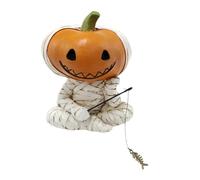Qsvbeeqj Scène de pêche effrayante Résine Œuvres d'art Lié Personnage de citrouille Sculpture Halloween Maison Bureau Décoration Articles Halloween Résine Figurine