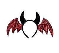 Qsvbeeqj Serre-tête adulte en forme d'aile de chauve-souris et corne de diable pour femme spa maquillage Halloween prise photos fête de Noël bandeau aile chauve-souris