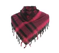 Qsvbeeqj Shemagh Écharpe désert motif crâne arabe Keffiyeh Châle Wrap Franges Franges Foulards Bandana Head Wraps pour homme et femme Écharpe en coton, rose rouge, Taille unique