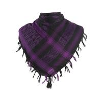 Qsvbeeqj Shemagh Écharpe désert motif crâne arabe Keffiyeh Châle Wrap Franges Franges Foulards Bandana Head Wraps pour homme et femme Écharpe en coton, noir/violet, Taille unique