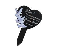 Qsvbeeqj Signes de cimetière en forme de cœur Souvenirs Acrylique Sympathie Décors Mémoires de famille Mémoires de famille Résistant aux intempéries pour les souvenirs funéraires pour papa et maman