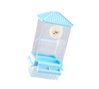 Qsvbeeqj Station d'alimentation pour oiseaux - Distributeur de nourriture transparent pour perruches et perroquets - Avec simple recharges - Couvercle supérieur - Pour perroquets
