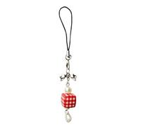 Qsvbeeqj Strawberry Cube Bowknot Téléphone Charme Straps Porte-clés de voiture Pendentif Sac de mode Décoration Cordon Porte-monnaie Accessoires