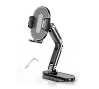 Qsvbeeqj Support de téléphone en métal pour tableau de bord avec base adhésive et rotation réglable à 360° pour voiture, camion, bureau de 4 à 7 pouces