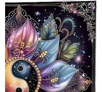 Qsvbeeqj Tapisserie carrée - Disque de fleurs - Astrologie - Nappe de table - Nappe de table - Sorcellerie - Motif disque de fleurs - Nappe de table - Nappe spirituelle