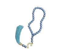Qsvbeeqj Tasbih Bracelet de prière en verre élégant avec 33 perles de prière musulman avec pompons Unisexe Accessoire spirituel élégant Bijoux religieux Cadeau, taille unique, comme décrit