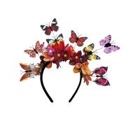 Qsvbeeqj Tête de papillon réglable en forme de fleur pour fête ethnique de cheveux, costume d'Halloween, événement spécial, bandeau papillon