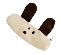 Qsvbeeqj Trousse à crayons en toile légère avec chien animal, organisateur portable pour stylos, trousse de voyage pour femmes, filles, étudiants, animaux de compagnie, Trompette café