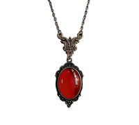 Qsvbeeqj Vintage Gothique Rouge/Noir Quartz Cristal Cameo Pendentif Chaîne Collier Femmes Mode Bijoux Vintage Charme Accessoires Pierre précieuse Pendentif Collier pour Hommes, taille unique, comme