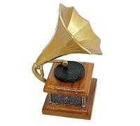 Qsvbeeqj Vintage Miniature Dollhouses Phonographe Figure pour les amateurs de décors antiques esthétiques et caractéristiques Gramophone pour accessoires de maison de poupée